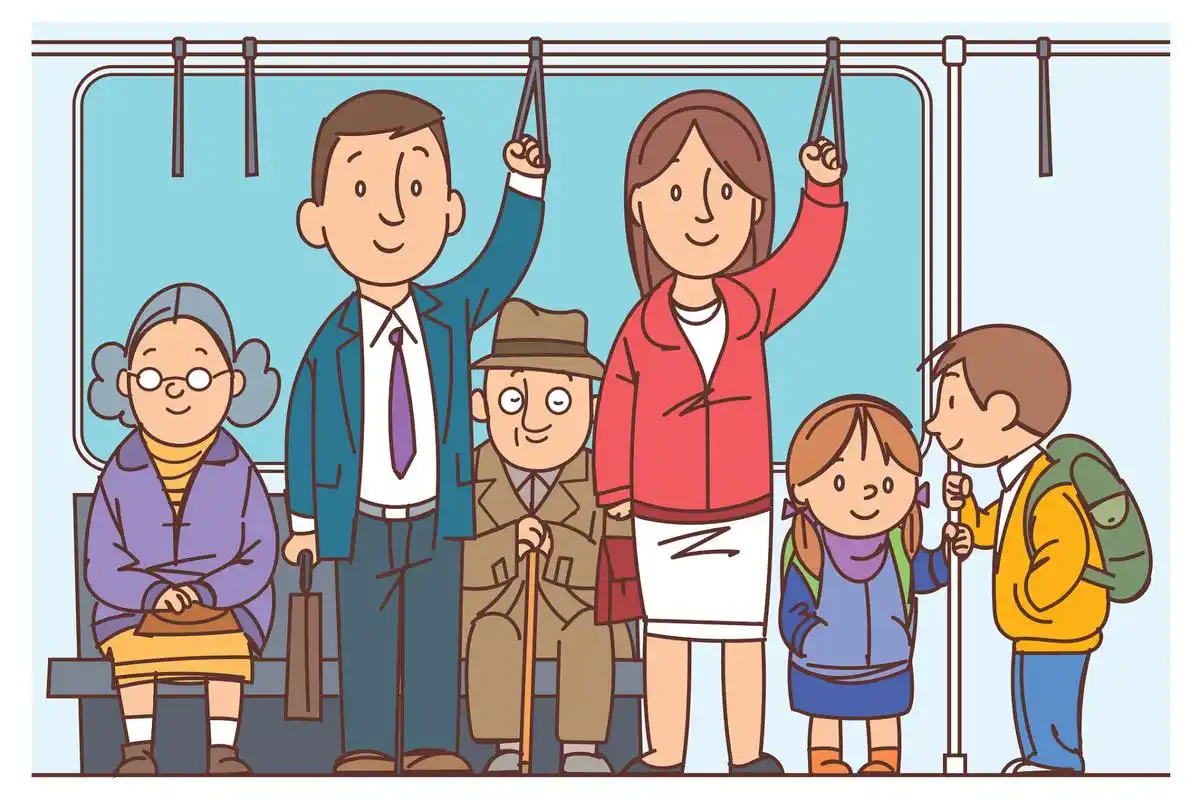 妈妈带俩孩子坐地铁没人让座