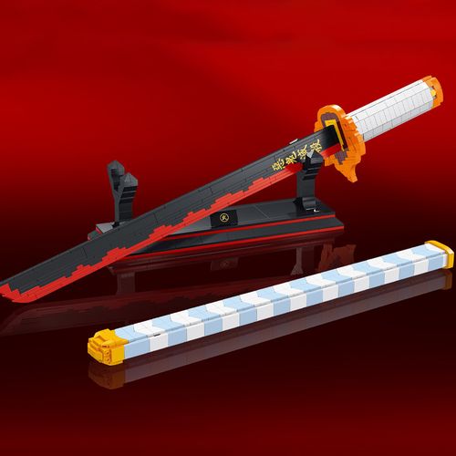 得客创想dk1503鬼灭之刃日轮刀刺客五六七男孩子益智拼装积木玩具