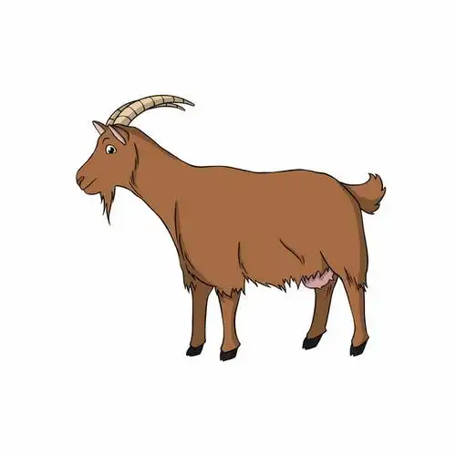 长角的山羊手绘卡通动物插画4614203png图片免抠素材