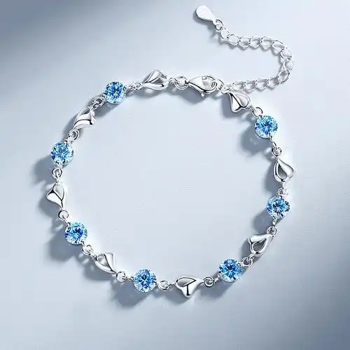 足银手链女 s990银时尚饰品首饰生日礼物送女生 个性森系手饰饰品