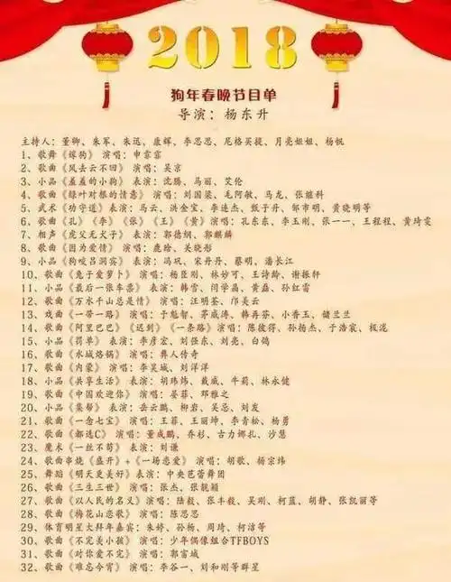 春晚2020节目单