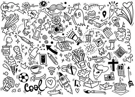 手绘涂鸦,矢量图