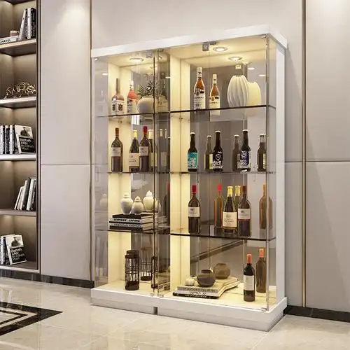 客厅现代简约玻璃酒柜餐厅酒柜靠墙餐边柜酒柜一体商店酒柜展示柜