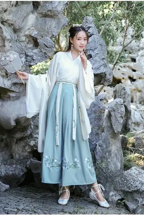 汉服女广袖流仙裙清新淡雅襦裙古风服装风魏晋风古装夏装2020 星月沙3