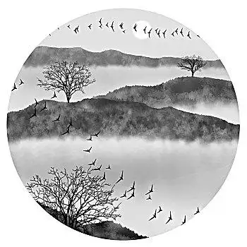 水墨山水禅意图片