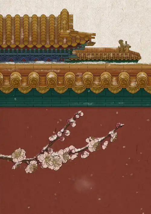 故宫系列—雪花白梅|插画|插画习作|木患也 - 原创作品 - 站酷 (zcool