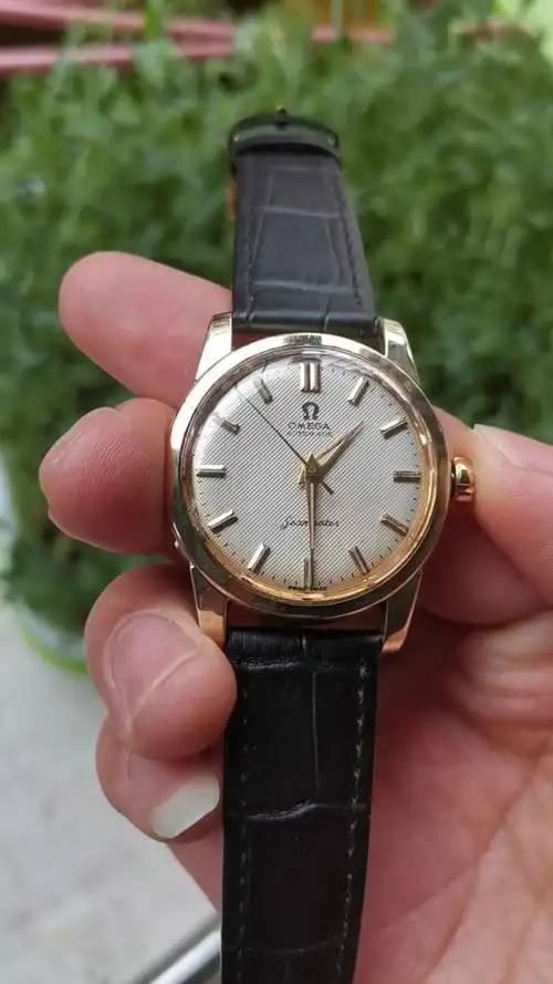 【稀有品种】1958年古董欧米茄501套金全自动机械男表  ,整体原装