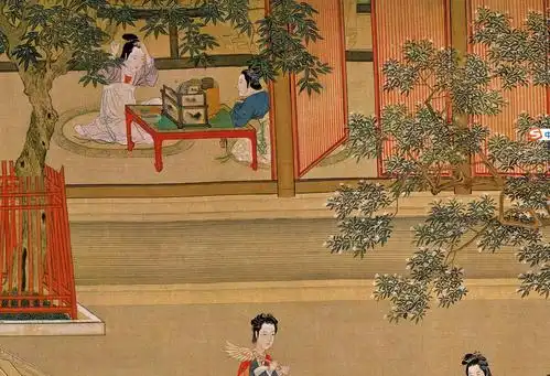 此图虽然是描绘汉代宫中场景,但从实质上贵妇的服