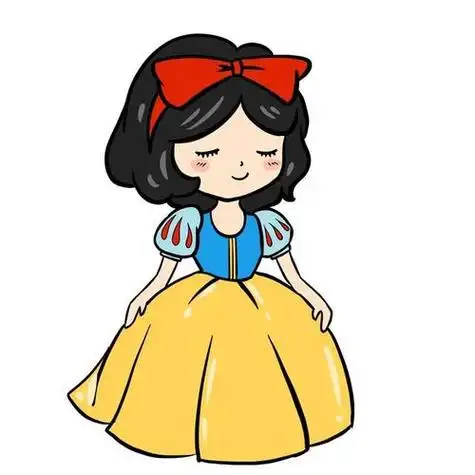 简笔画彩色步骤小动物公主