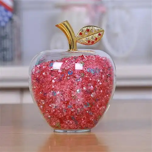 创意水晶苹果平安果平安夜圣诞礼物情人节水晶玻璃工艺品摆件