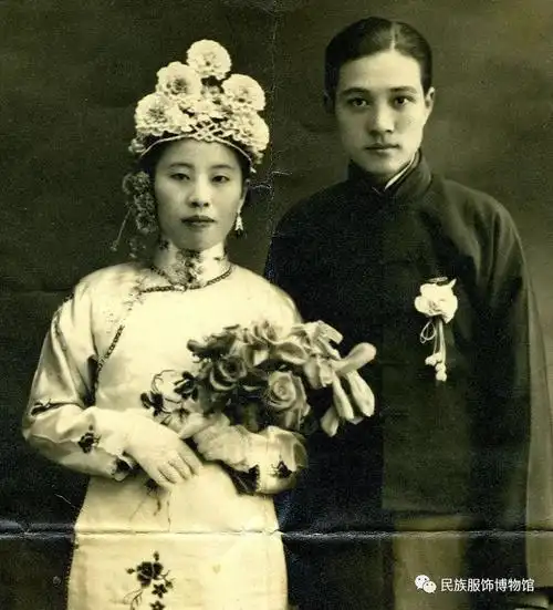 民族服饰博物馆藏影像记录——老照片中的婚礼_民国