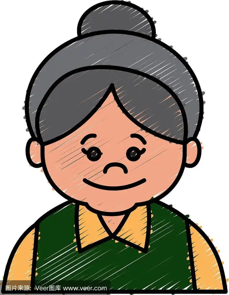 可爱的卡通祖母