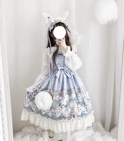 洛丽塔裙子旋转木马jsk可爱少女洋装lolita单件吊带蓬蓬裙连衣裙【3月