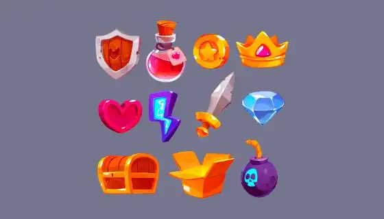 11个卡通风格的游戏图标矢量素材epspng