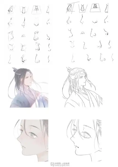 古风插画鼻子的基本画法