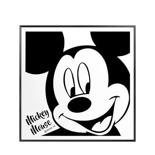 润华年黑白米奇卡通装饰画米老鼠儿童房挂画ins客厅卧室床头电视柜摆