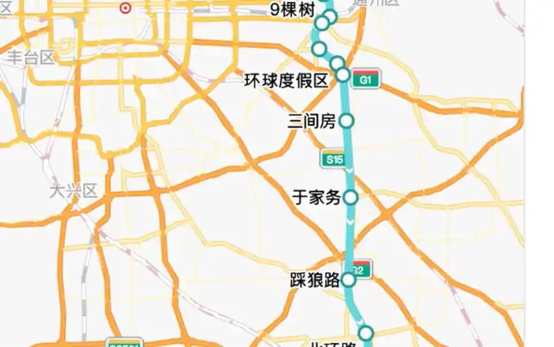北京地铁-2号线 从首都机场t2到野生动物园