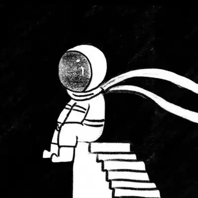 黑白星空宇航员/环遍整个星系,都_卡通动漫头像_我要个性网