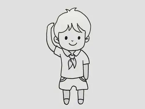 有关敬礼的简笔画卡通