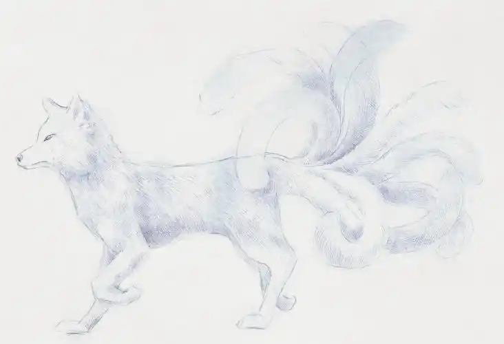 超写实绘制技法画九尾狐,几只圆珠笔就能搞定! - 元艺考