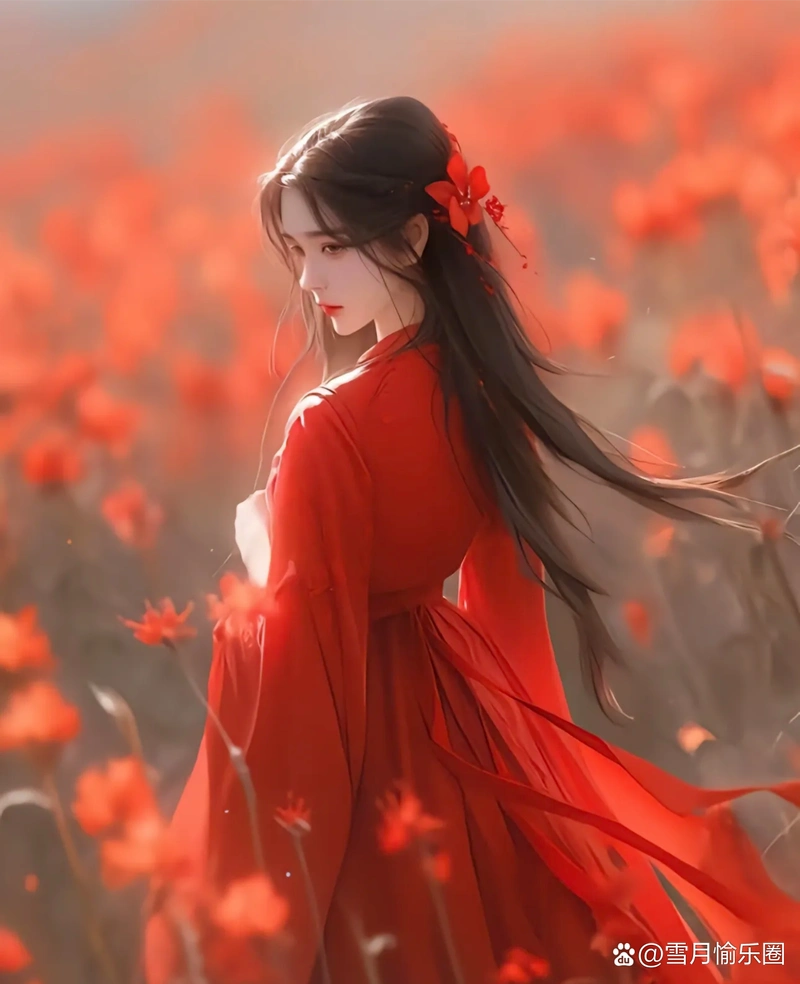 惊鸿一瞥,一眼万年,古风红衣女子#你心中的国漫top