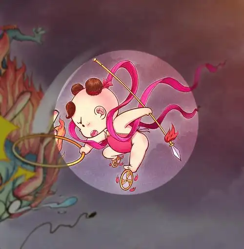 哪吒闹海插画_大明ving-站酷zcool