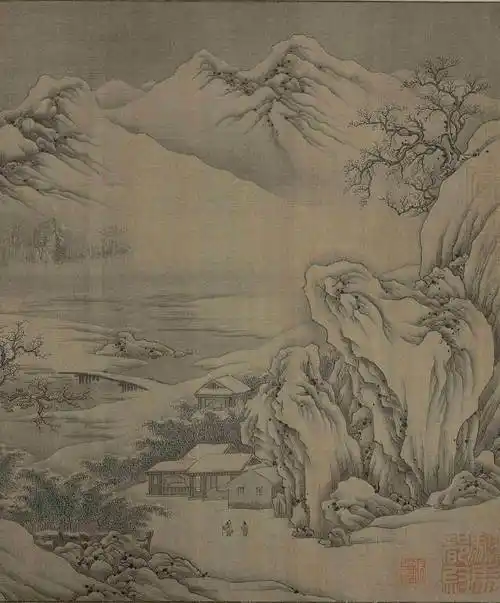 唐 王维 传 江干雪霁图 局部 日本高桐院藏王维的生平和思想王维,公元