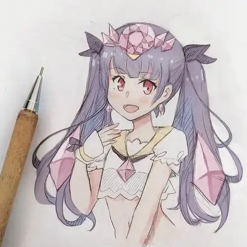 彩铅手绘简单唯美插画,用彩铅画的漂亮美人鱼彩铅动漫人物手绘推