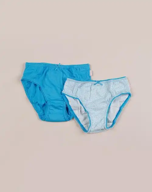 女童蓝色三角内裤两件装