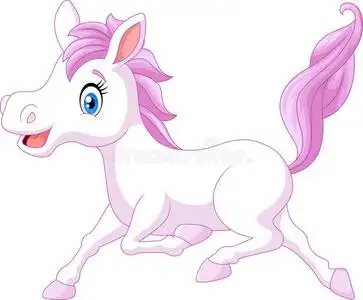 马蹄口可爱的漂亮小马马在白色背景上孤立地奔跑照片