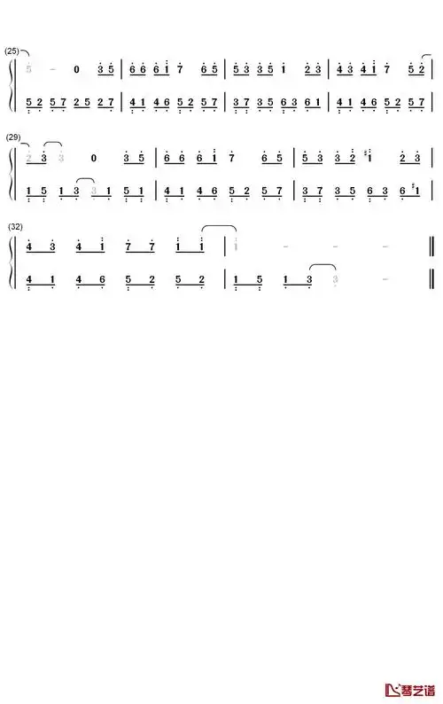 甜甜咸咸钢琴简谱 数字双手 赵芷彤