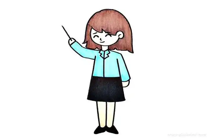 老师简笔画老师图片简笔画颜色漂亮的老师上色简笔画小学生要怎么画