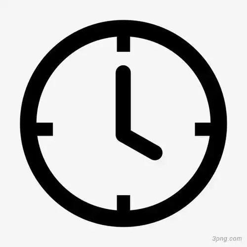 扁平圆形钟表png素材透明免抠图片-图标元素
