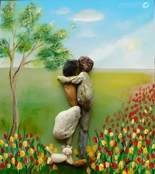 鹅卵石画作品创意(30幅鹅卵石组成的创意艺术画)(31)