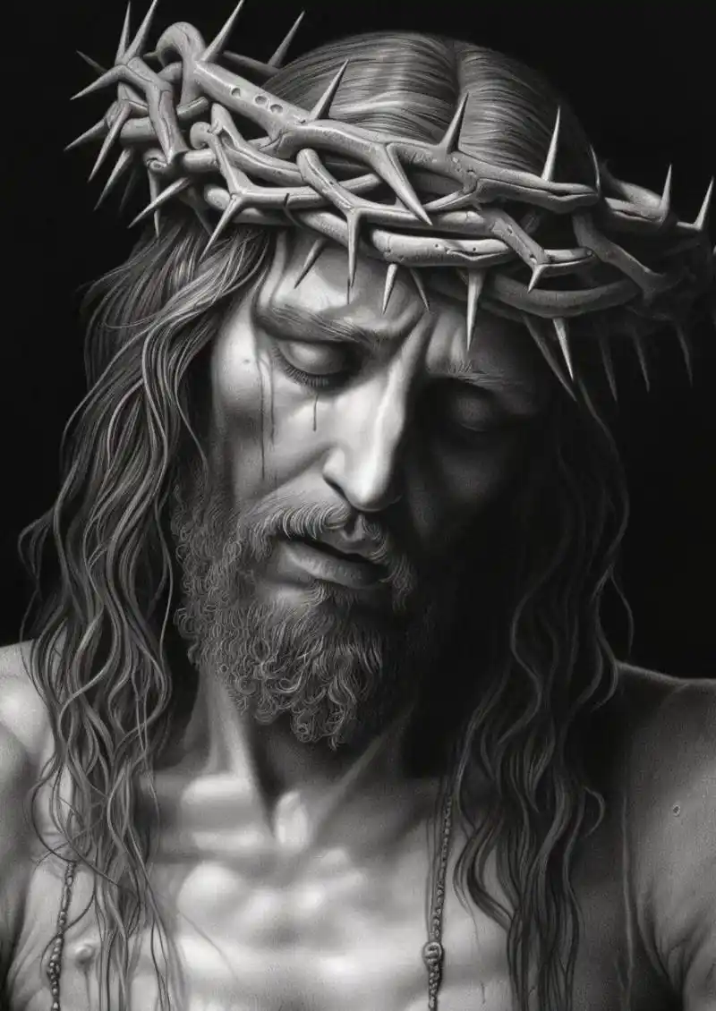 素材分享 | 写实耶稣纹身手稿