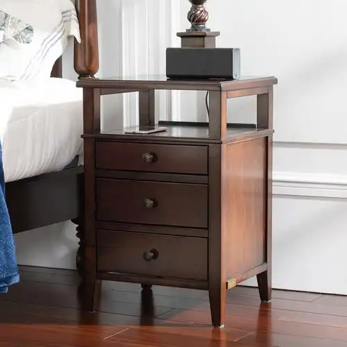 实木床头柜卧室家具储物柜简约图片