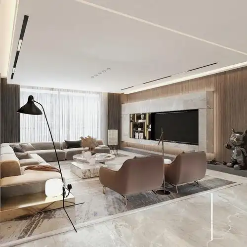 佛山装修打造395㎡顶层私宅意式轻奢风