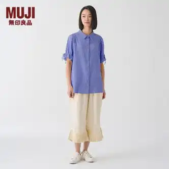 女士t恤>muji>muji无印良品mujiidee女式强捻短袖罩衫上衣女款夏季gad