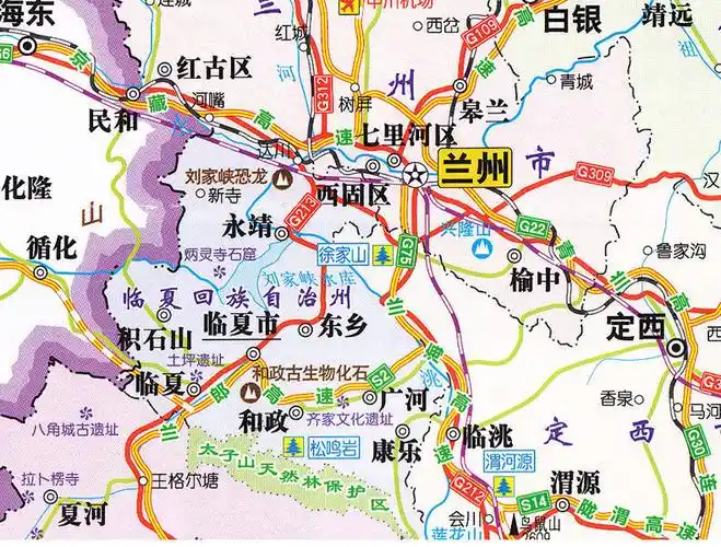 甘肃兰州市旅游交通地图城市city防水便携公交线路速查图旅游2019