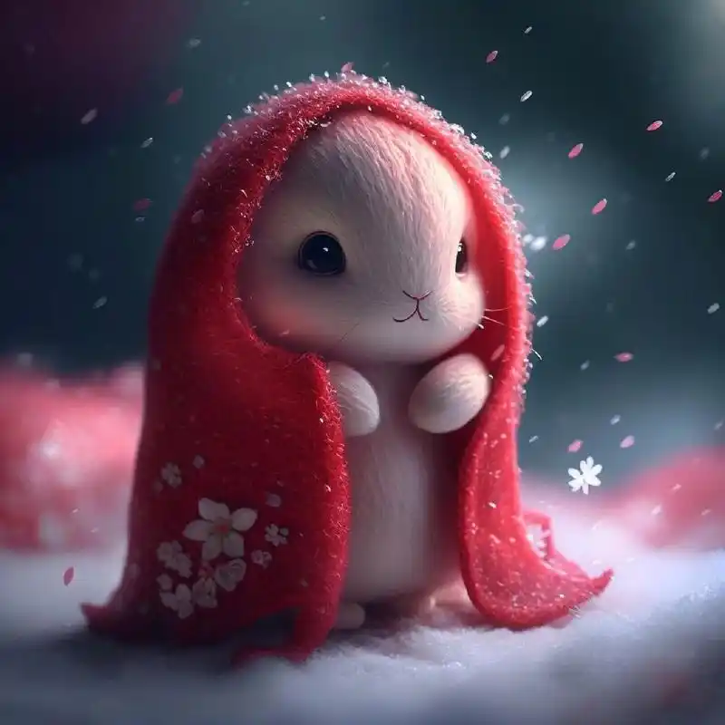 上次发了白色的仙女兔,红色版也来啦,超级适合用来当新年头像,喜欢