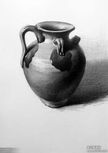 陶罐水果花卉静物素描-新美223画室