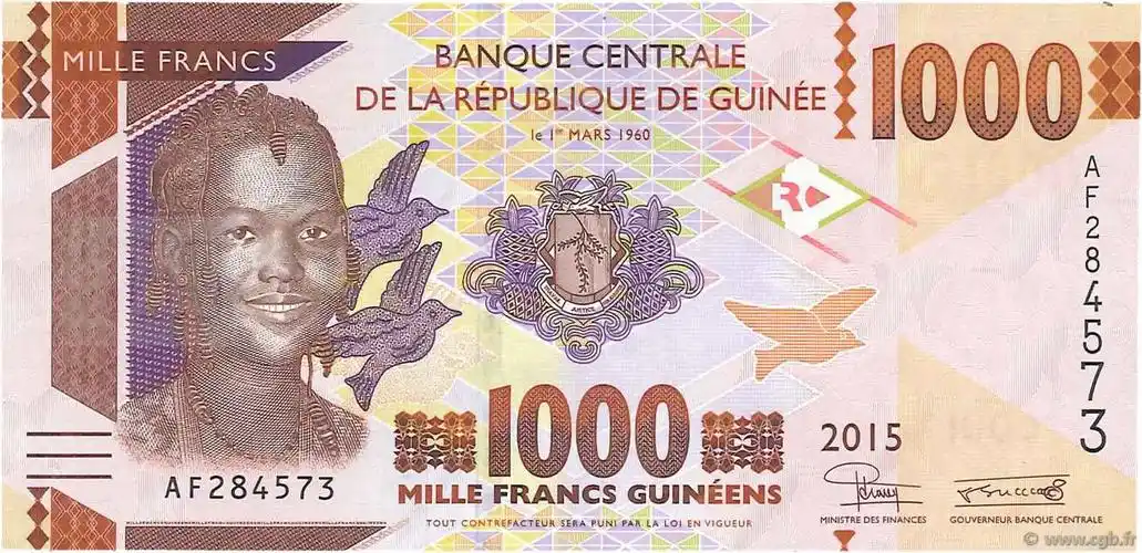 1000 francs guinea 2015 p.new
