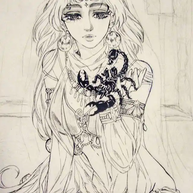 动漫人物手绘图片,小姐姐手绘线稿图