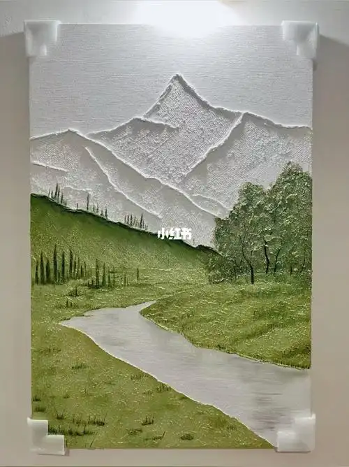 纯手绘肌理立体画