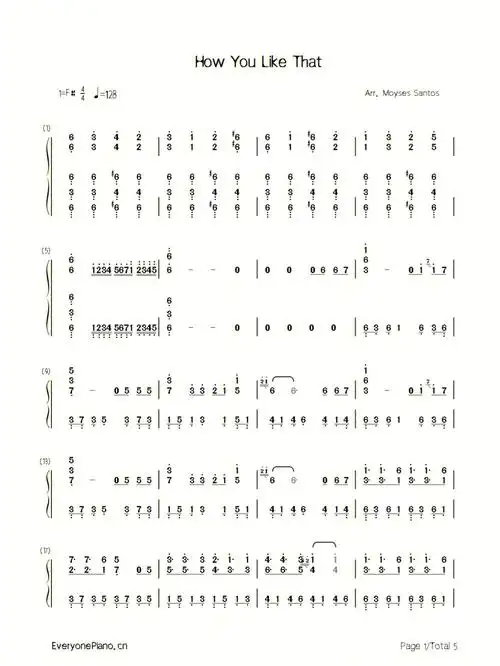 howyoulikethat钢琴简谱