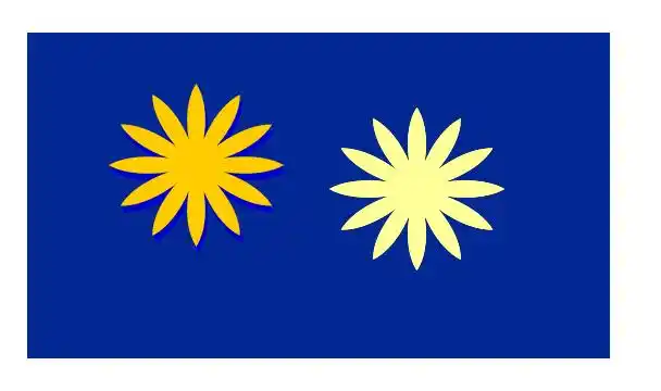 公司旗帜想用蓝色和黄色搭配.怎么样摆放颜色好看点?急.请用图片说明.