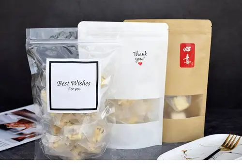 网红奶枣牛轧糖手工雪花酥外包装袋牛皮纸大自封袋小葫芦饼干袋子