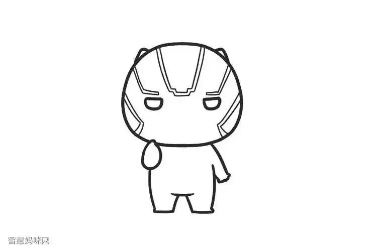 萌萌的黑豹怎么画