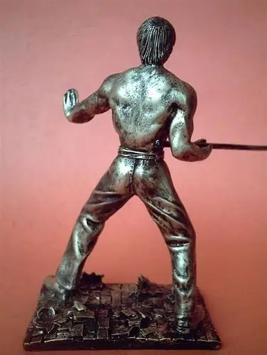 李小龙仿古铜树脂塑像(a款-长棍)李小龙饰品 李小龙纪念品