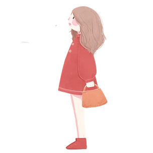 提着帆船包的可爱女孩侧身像